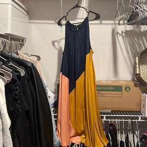 A line colorblock dress